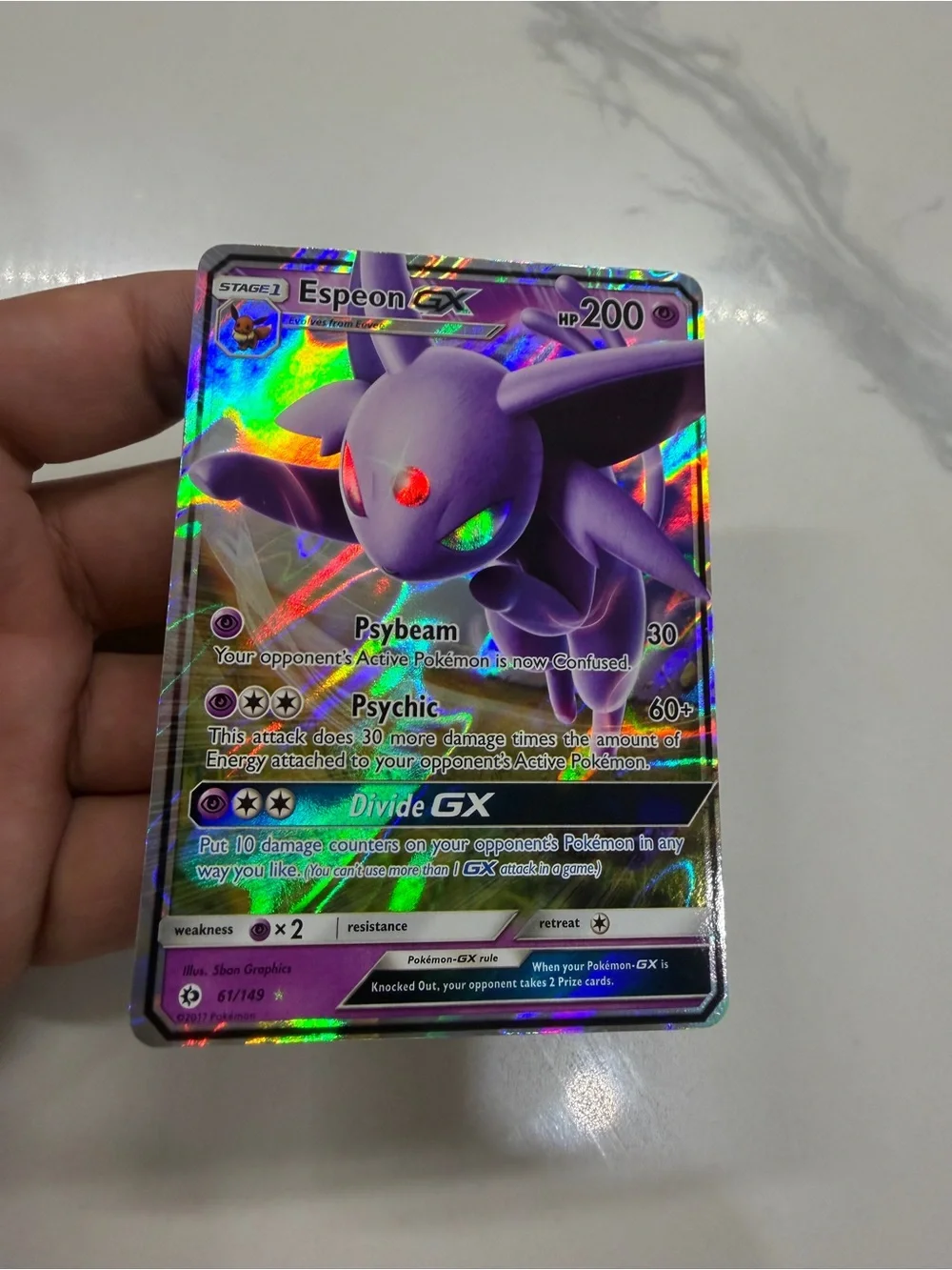 Pokemon Espeon GX Holo Ultra Rare Sun & Moon Base Set 61/149 NM